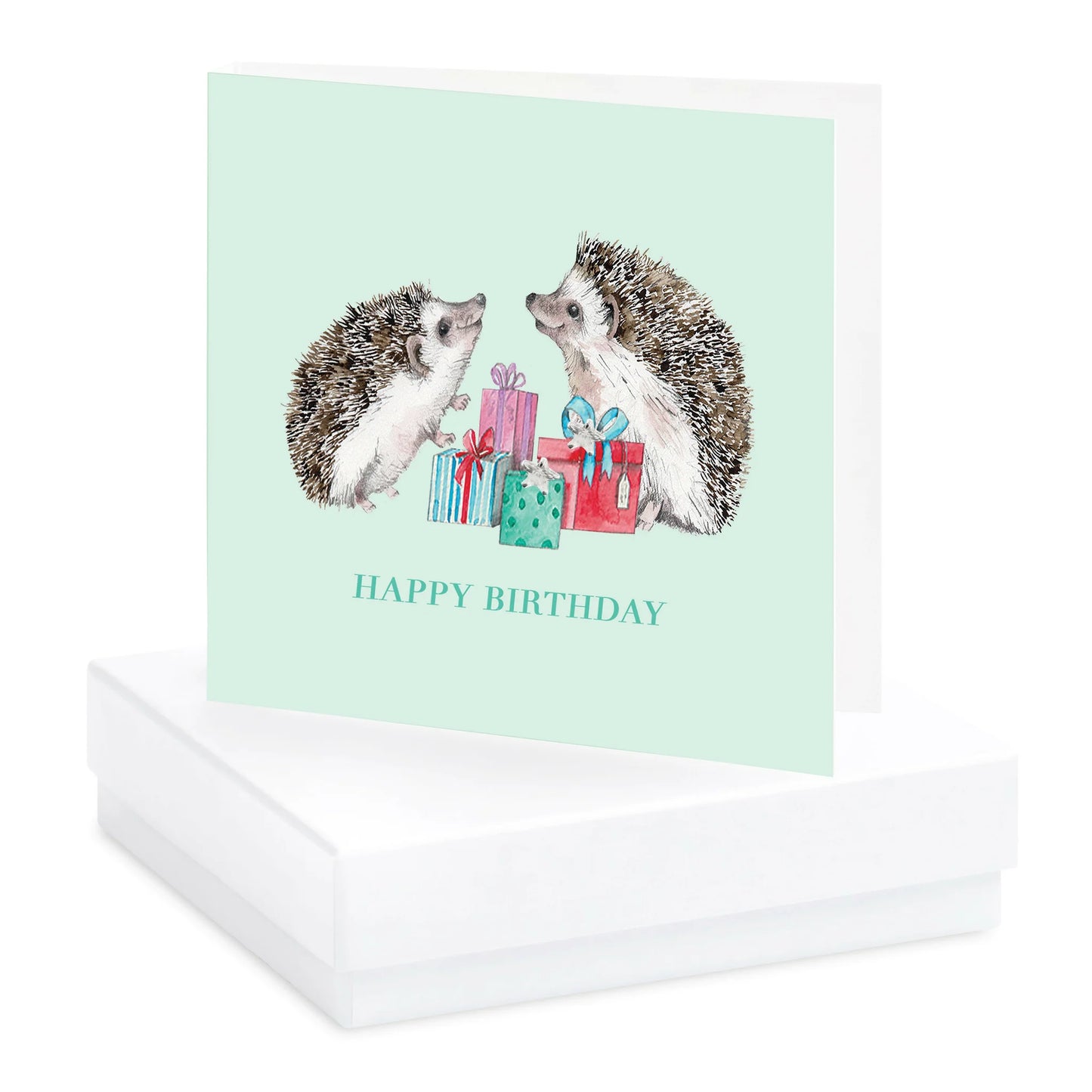 Happy Birthday, Hedgehogs - Sterling Silver Earring Card