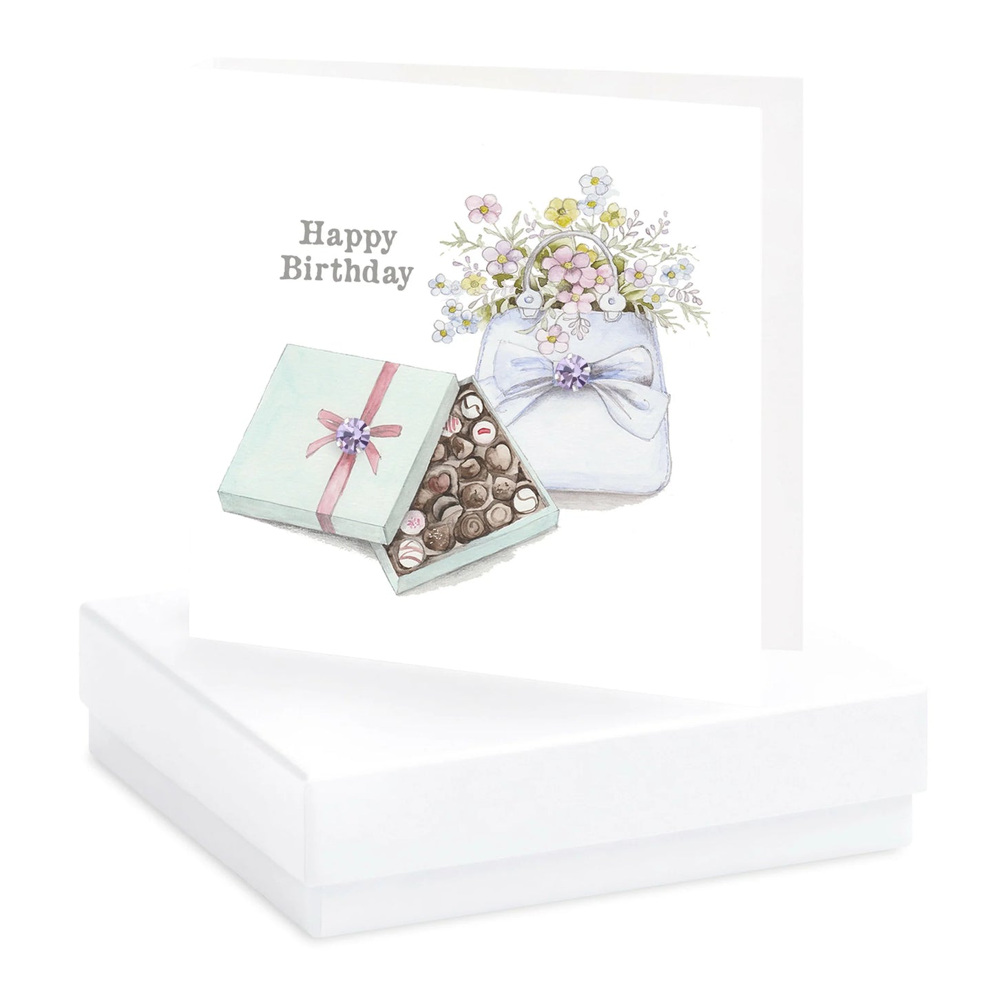 Happy Birthday, Chocolates - Sterling Silver Earring Card