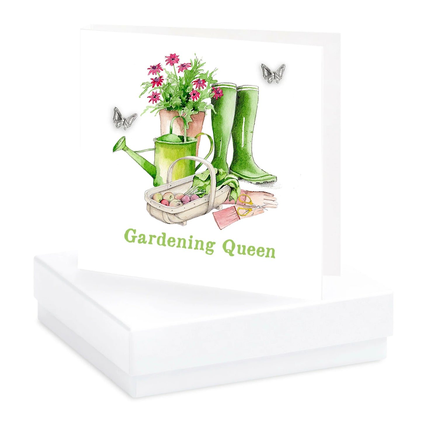 Gardening Queen - Sterling Silver Earring Card