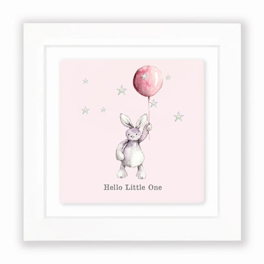 Hello Little One (Bunny) - Framed Ceramic Tile