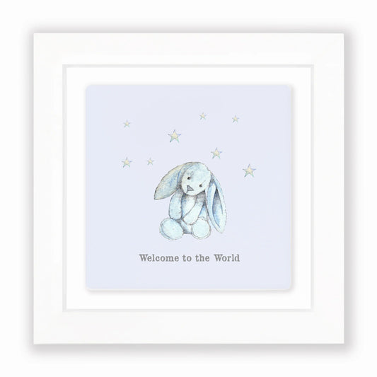 Welcome To The World (Blue) - Framed Ceramic Tile