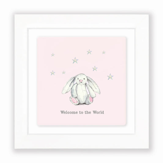 Welcome To The World (Pink) - Framed Ceramic Tile