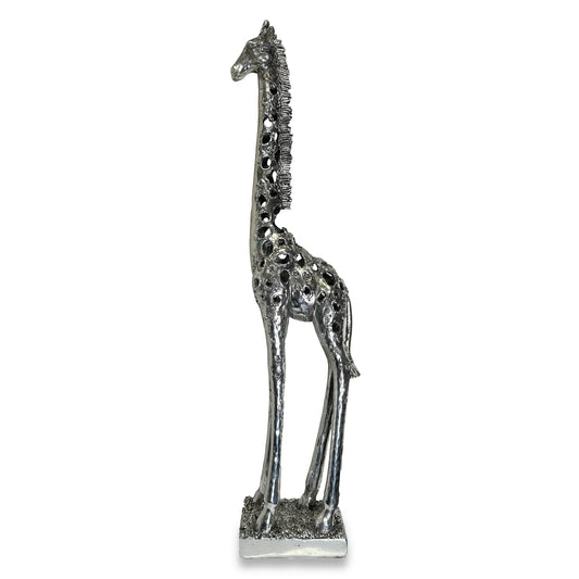 'Gerry' Silver Giraffe Sculpture