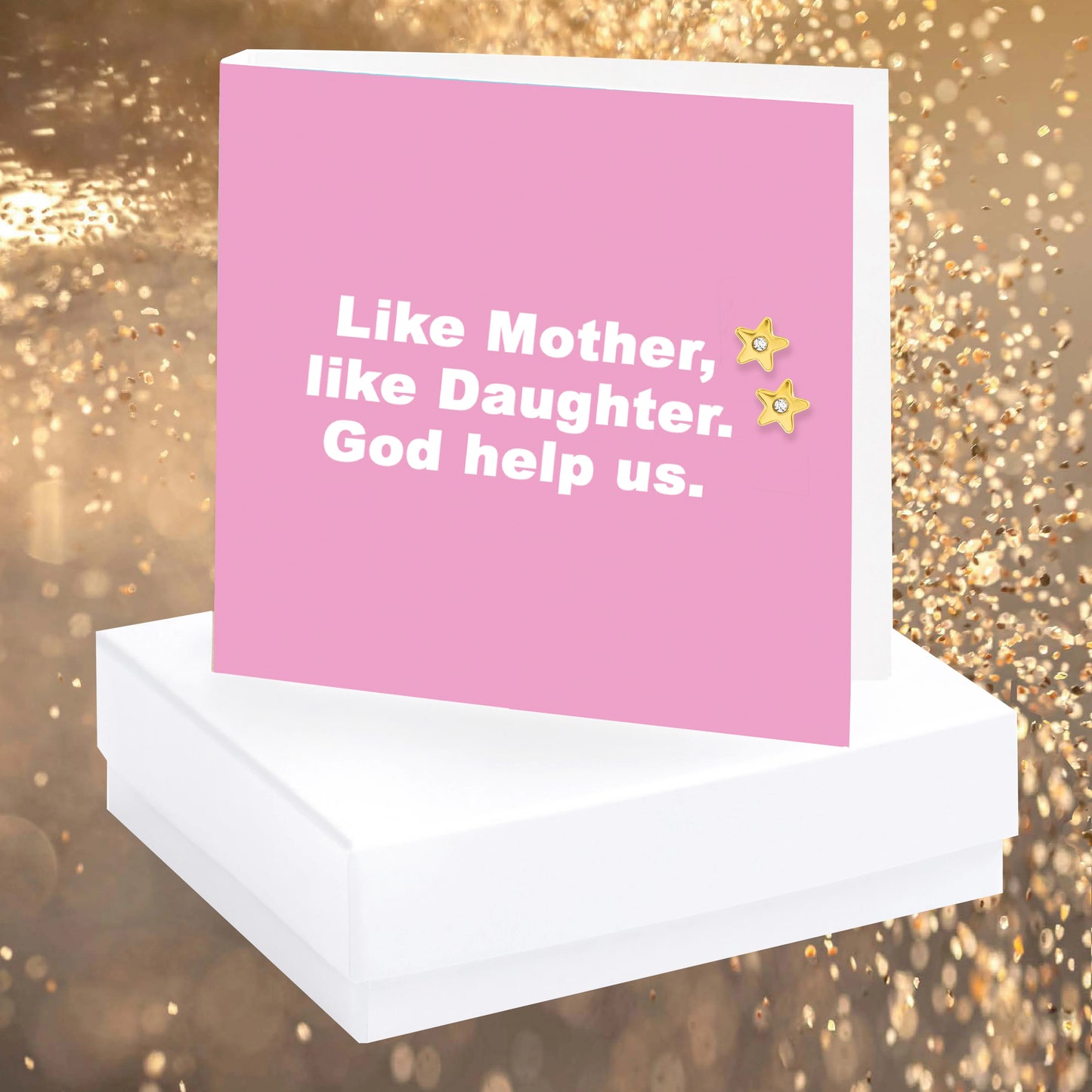 Like Mother Quote - Sterling Silver Gold Plated Earring Card