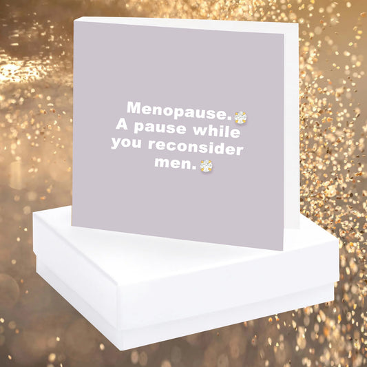 The MenOpause Quote - Sterling Silver Gold Plated Earring Card