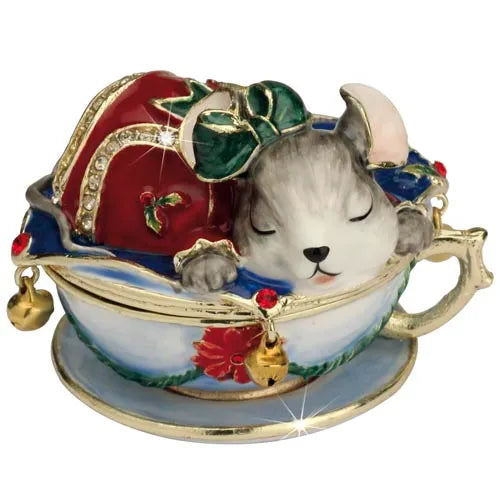 Mouse in a Teacup Trinket Box