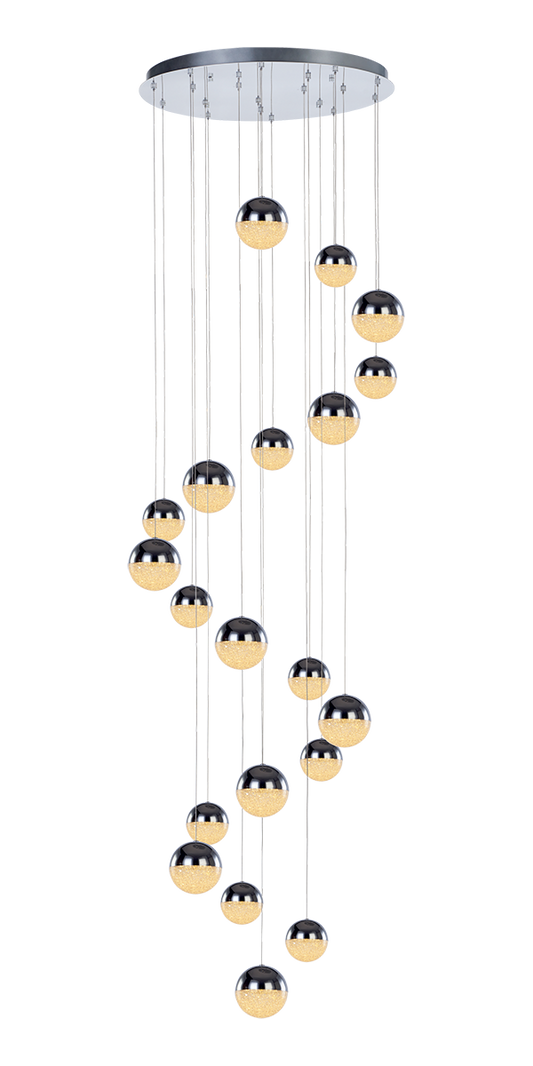 Spark 20 Light Chrome Spiral Pendant