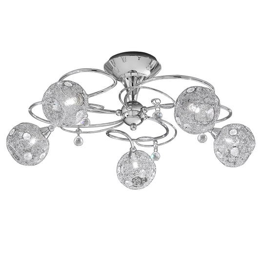 Carter Chrome 5 Light Semi-Flush