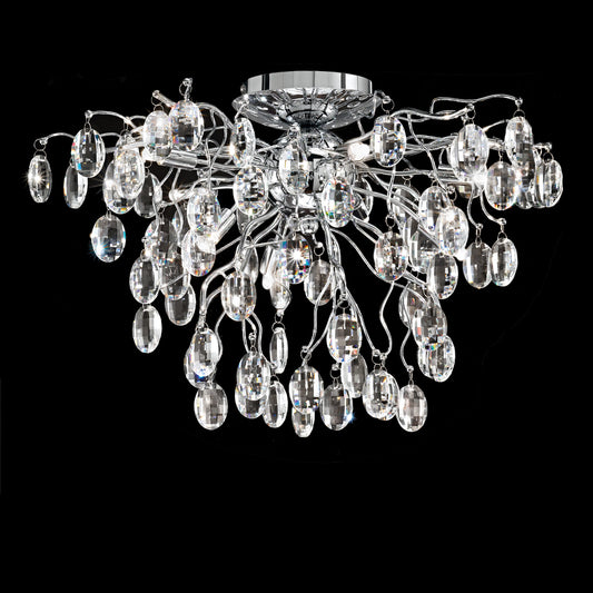 Windsor Chrome & Crystal 8 Light Semi-Flush