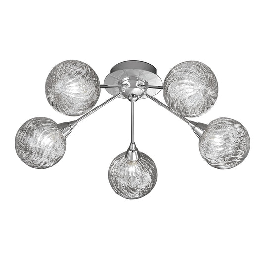 Dalton 5 Light Chrome Semi-Flush