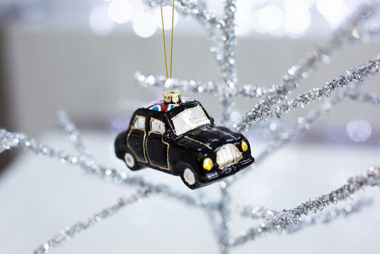 Best of British London Black Cab Glass Bauble