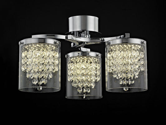 Ingle 3 Light LED Crystal Semi-Flush