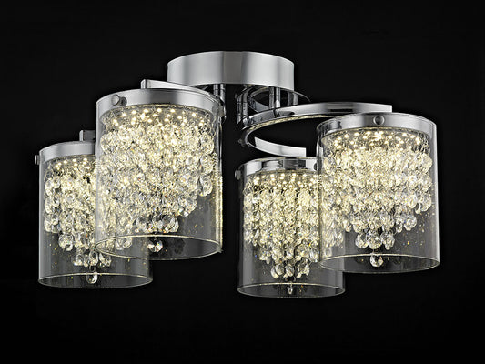 Ingle 4 Light LED Crystal Semi-Flush