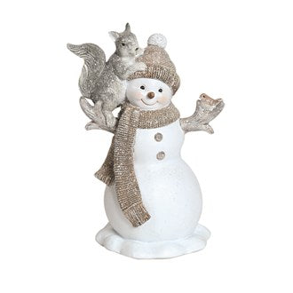 Snowman & Squirrel Figurine